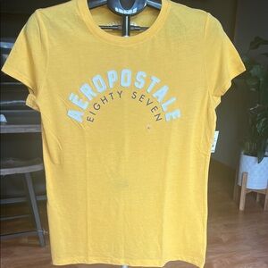 NWT Aeropostale Sunny Yellow Tee with White Print
